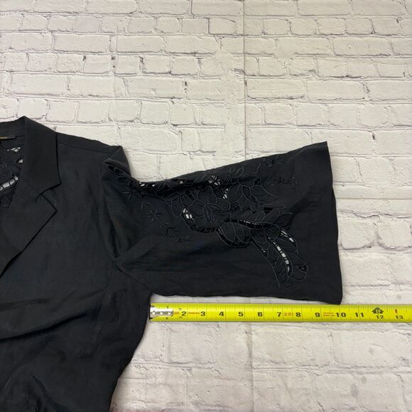 Kobi Halperin Women Open Front Blazer Jacket Size Medium Tencel Linen C024 -6 - Picture 5 of 16